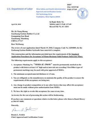 MSHA Certificate